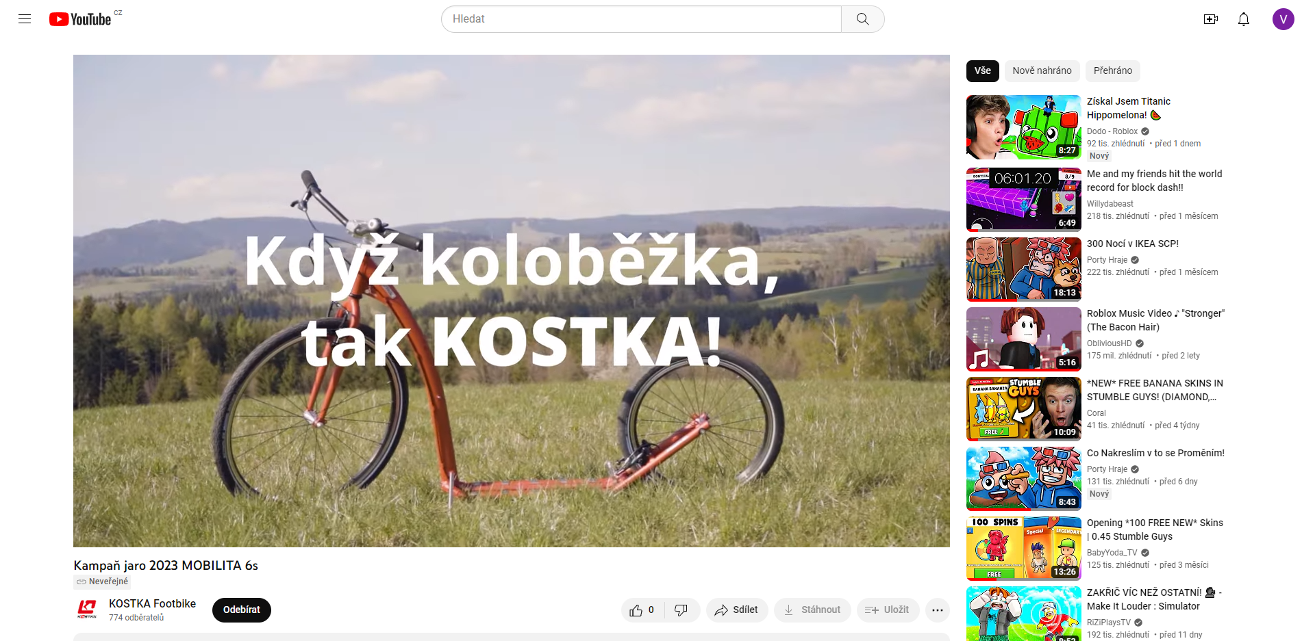 DV360 platforma pro online kampaň Kostka Koloběžka