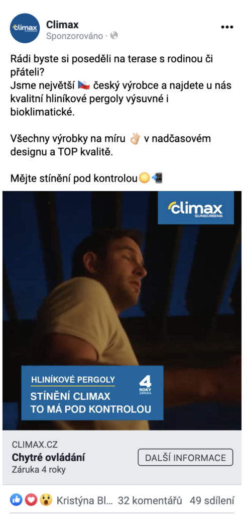 Pro video formáty reklam na Facebooku doporučujeme upravit videa na formát 1:1